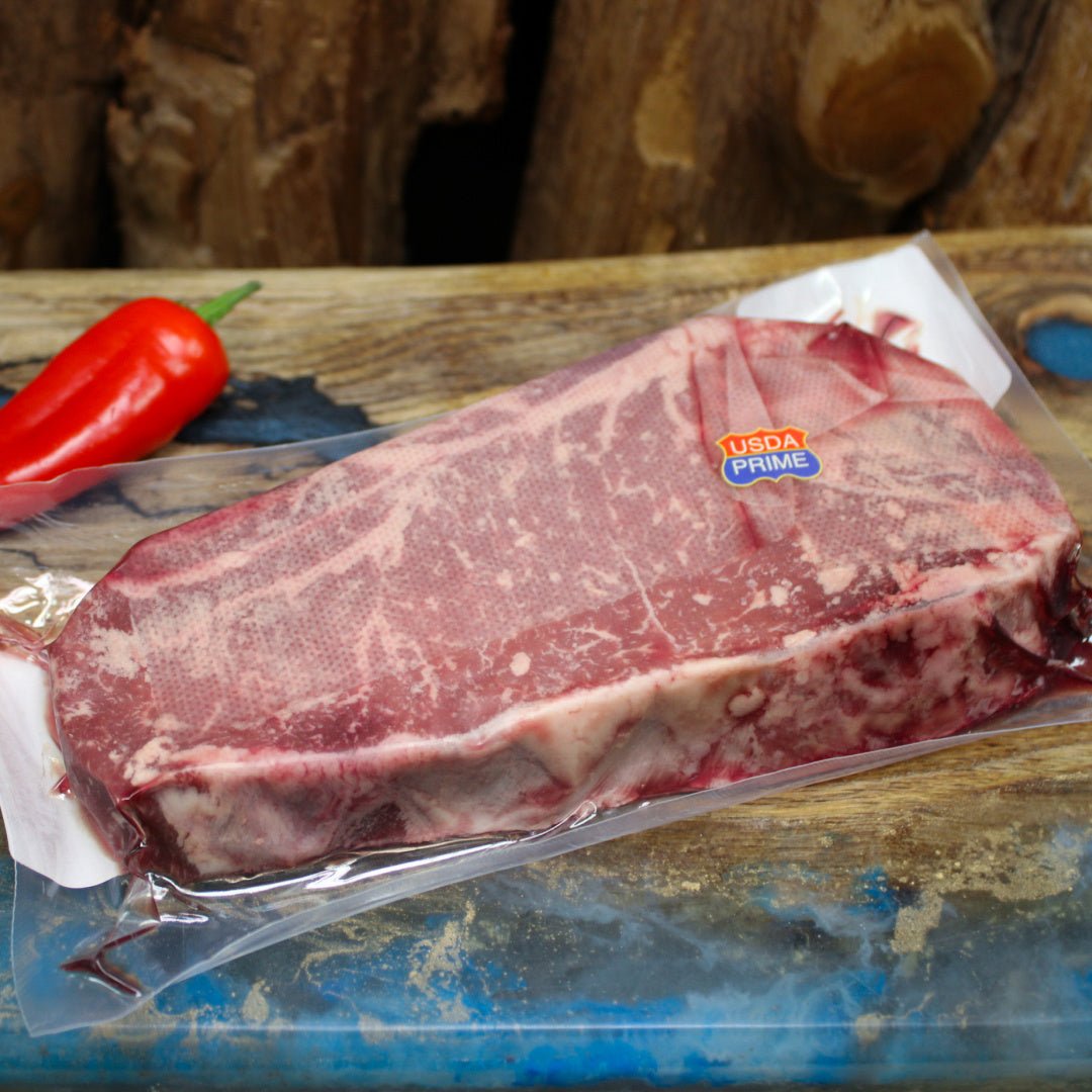 Campo Meat: USDA Prime Angus Dry-Aged NY Strip Steak Bone-In